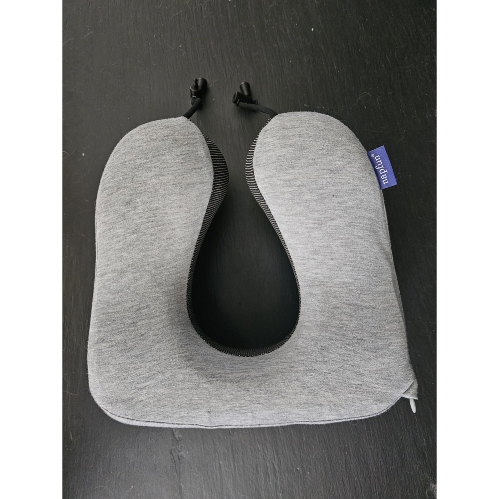 Napfun Travel‎ Neck Pillow Gray Upgraded Airplane Zipper To Open Inside For Care